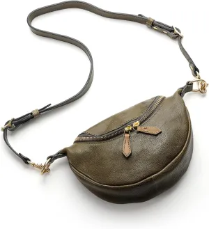 IJUN Handmade Vintage Small Crossbody Purse for Women - Full Grain Oil Vegetable Tanned Leather Shoulder Bag S Size