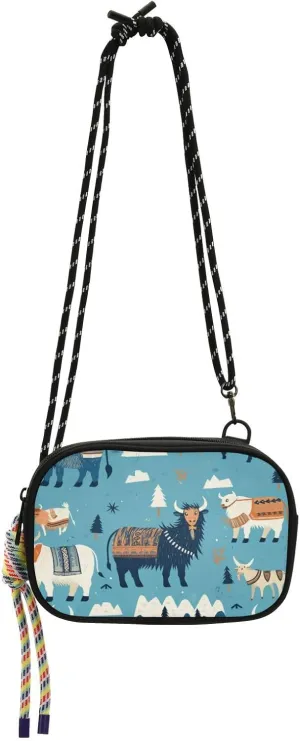 Indian Style Cow Sheep Cute Crossbody Bags for Men Trendy with Credit Card Slots Shoulder Bag Have a meal carteras de mano para mujer