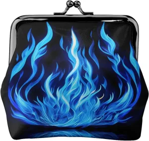 Indigo Flame print print Coin Purse with Kiss Lock Buckle Small Change Purse Card Holder Coin Pouch for Women
