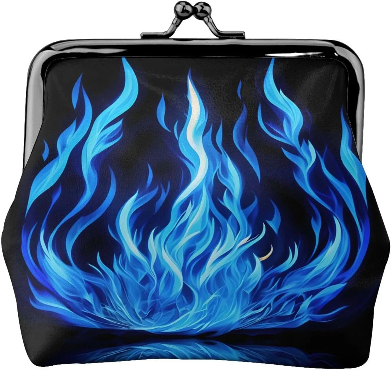 Indigo Flame print print Coin Purse with Kiss Lock Buckle Small Change Purse Card Holder Coin Pouch for Women