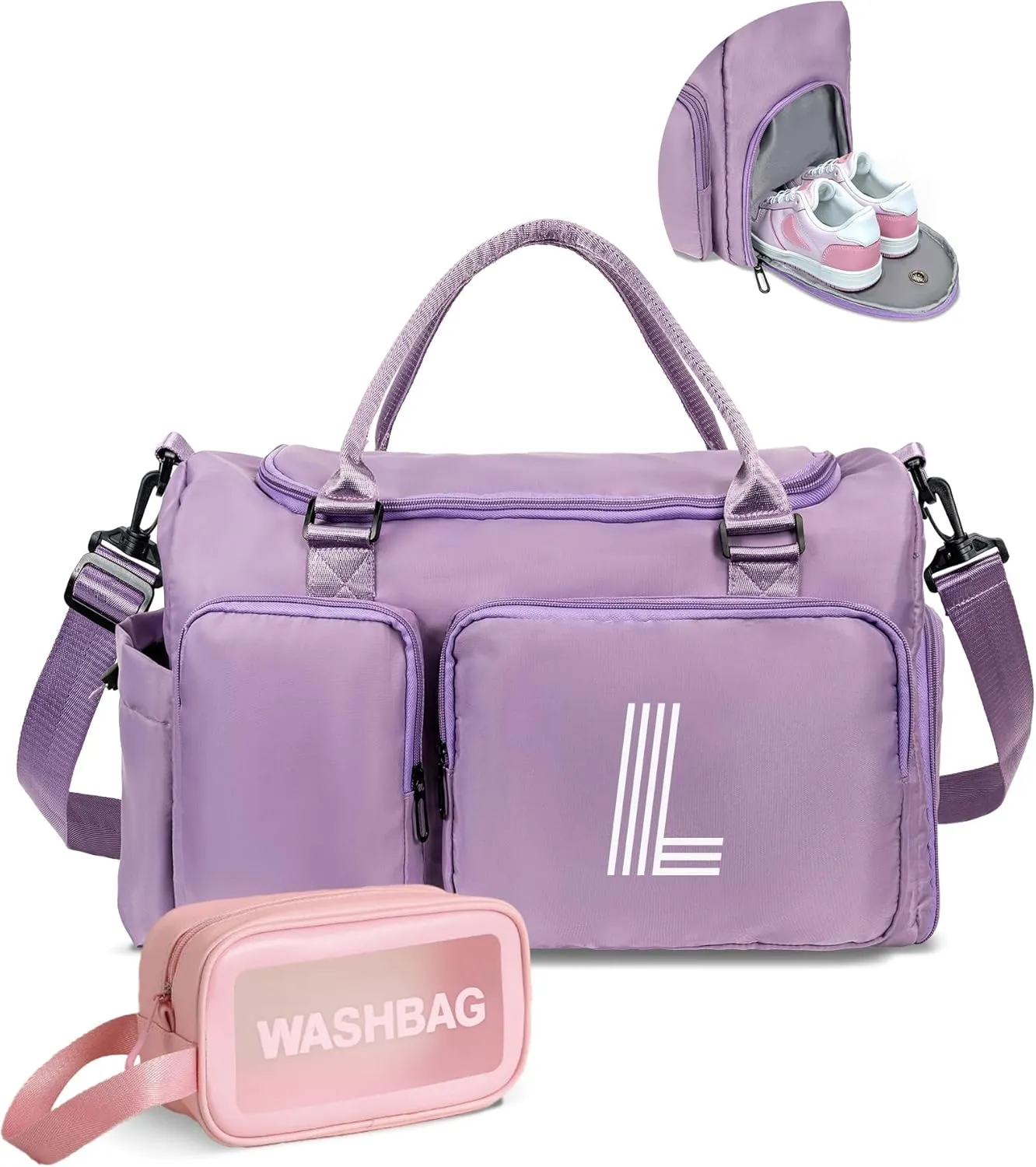 Initial Gym Bag for Girls, Kids Travel Duffel Bag, Graduation Gifts for Her, Personalized Weekender Bag, Girls Gifts for Kids Friends, grad gift