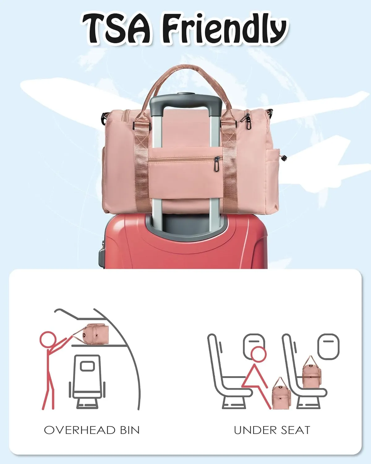 Initial Travel Duffel Bag, Sports Gym Duffle Bag, Personalized Weekender Bag, Monogram Overnight Bag, mothers day gifts, teachers appreciation gift