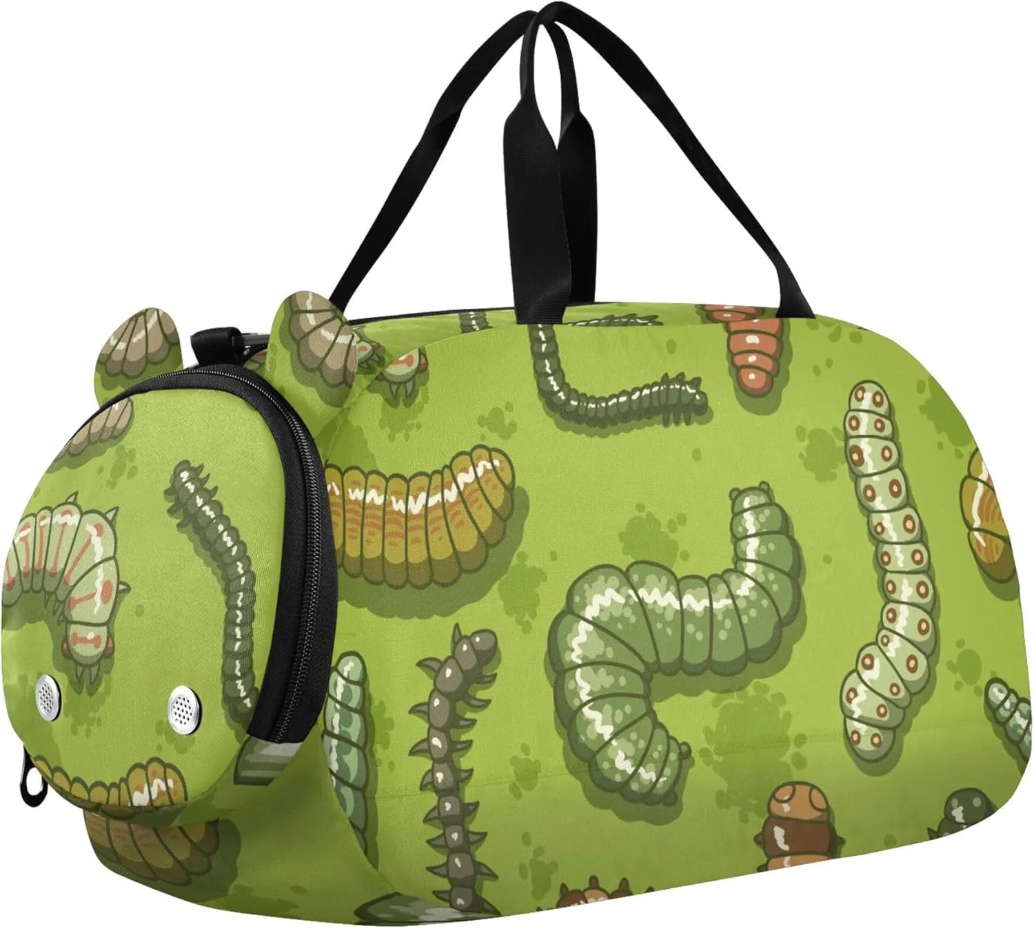 Insect Caterpillar Sports Duffle Bag for Girls Boys, Gym Bag with Shoe Compartment, Kids Travel Overnight Weekender Shoulder Bag