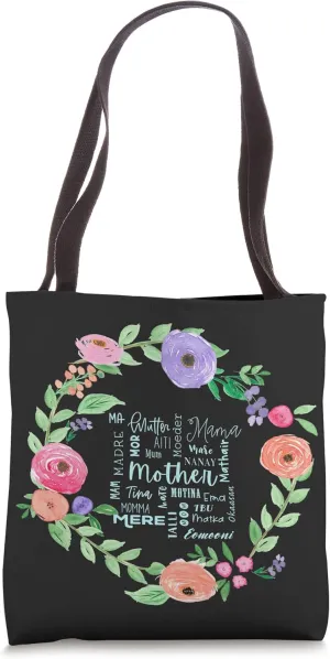 International Mom World Translations Multi Languages Blue Tote Bag