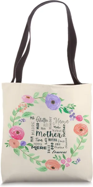 International Mom World Translations Multi Languages Green Tote Bag