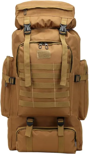 IOFIT 600D Oxford Cloth Waterproof Backpack Trekking Fishing Bag Outdoor Sport 80L (Color : TYL, Size : 80L)