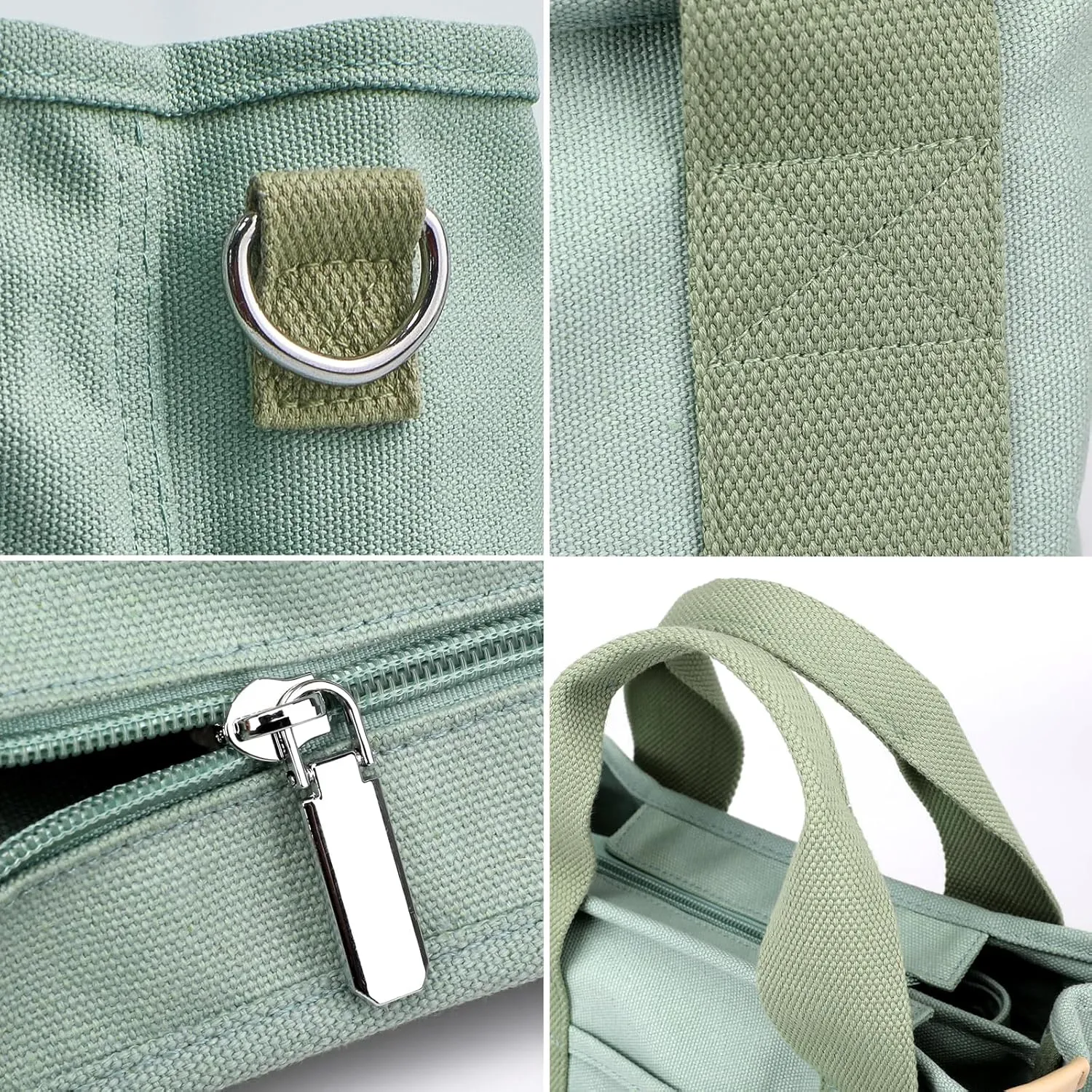 IwIeIaIrI Canvas Tote Bag for Women with Multi Pockets,Trendy Shoulder Handbag with Compartments for shopping,Work,Beach