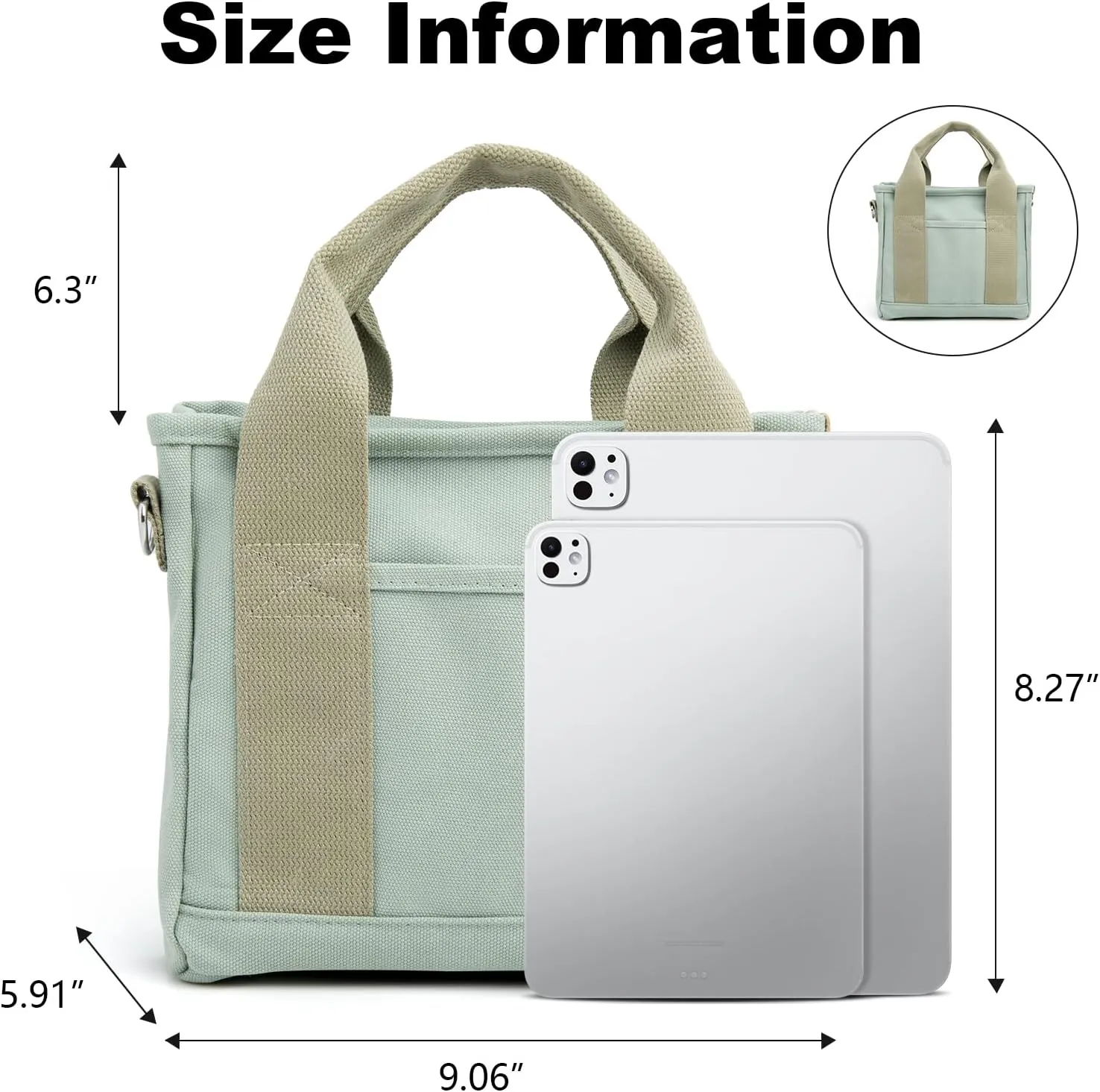 IwIeIaIrI Canvas Tote Bag for Women with Multi Pockets,Trendy Shoulder Handbag with Compartments for shopping,Work,Beach