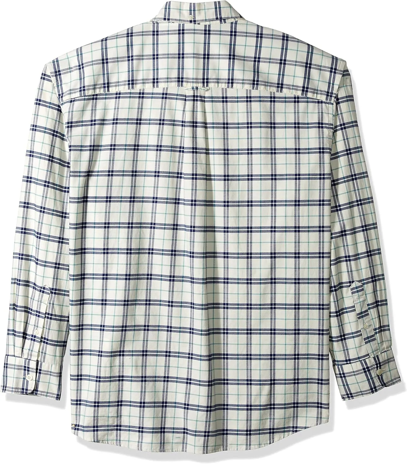 IZOD Men's Big and Tall Newport Long Sleeve Button Down Plaid Oxford Shirt