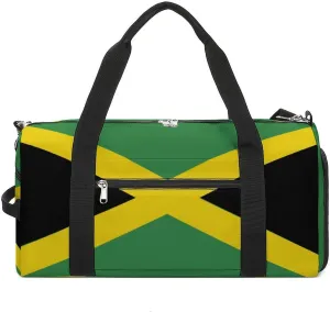 Jamaican Flag Sports Gym Bag for Boys Girls with Shoe Compartment Weekender