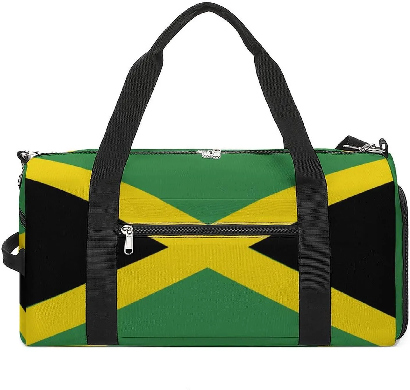 Jamaican Flag Sports Gym Bag for Boys Girls with Shoe Compartment Weekender