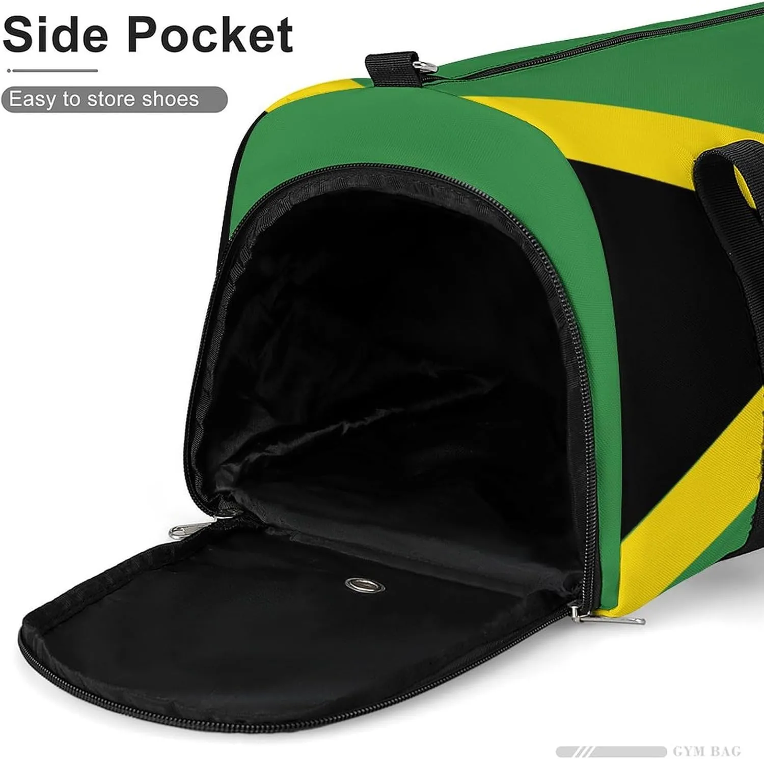 Jamaican Flag Sports Gym Bag for Boys Girls with Shoe Compartment Weekender