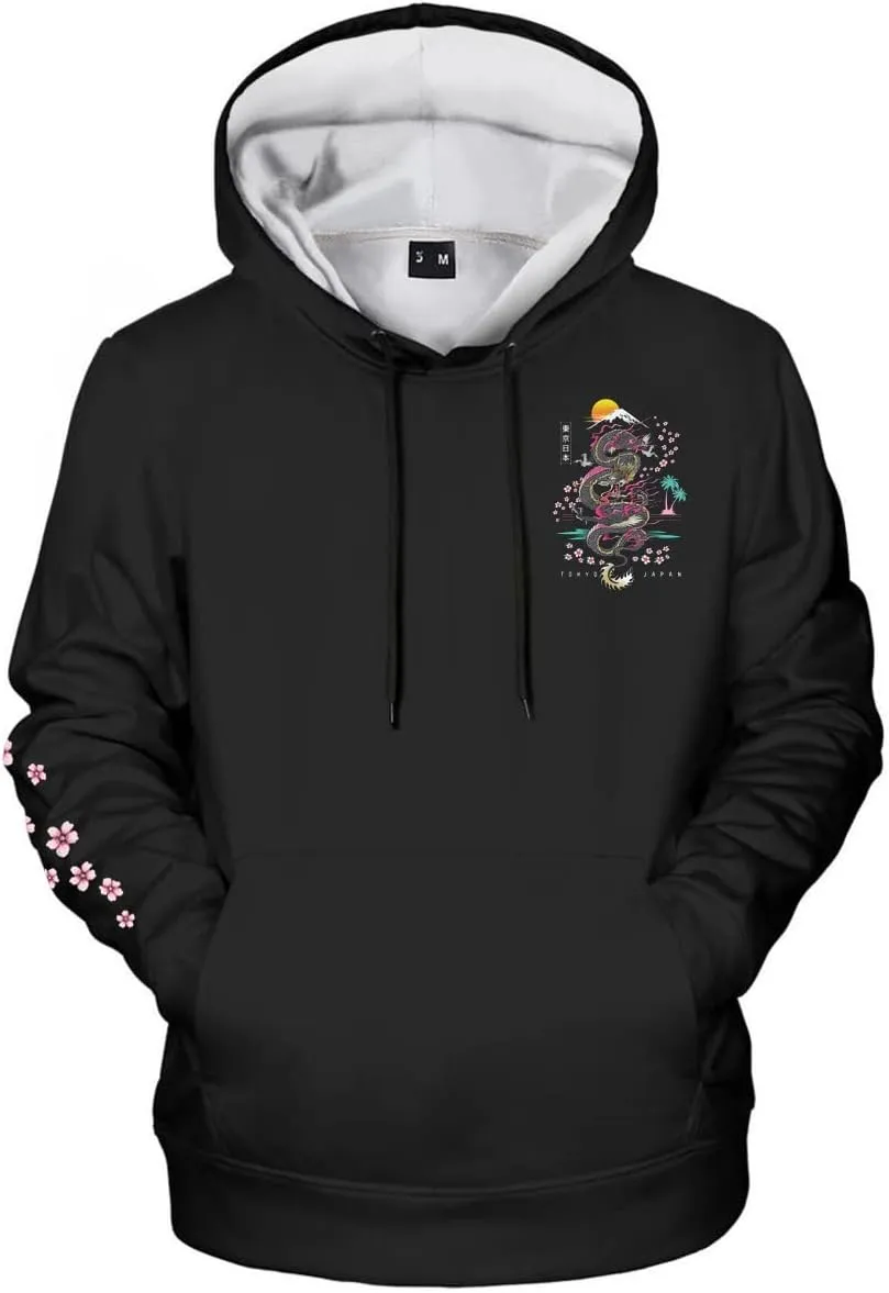 Japanese Hoodie Cool Hoodie Polyester Long Sleeve Casual Pullover
