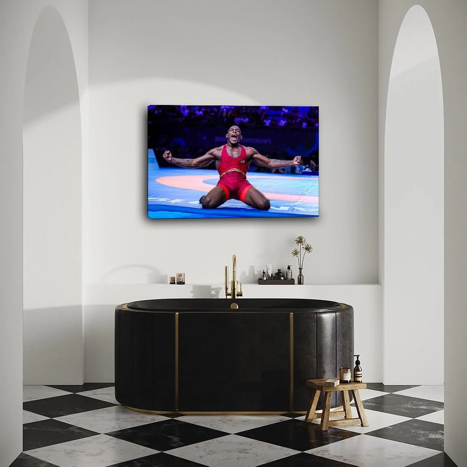 J'den Cox American Freestyle Wrestler Artistic Portrait Poster3 Canvas Painting Posters And Prints Wall Art for Living Room Bedroom Decor 12x08inch(30x20cm)