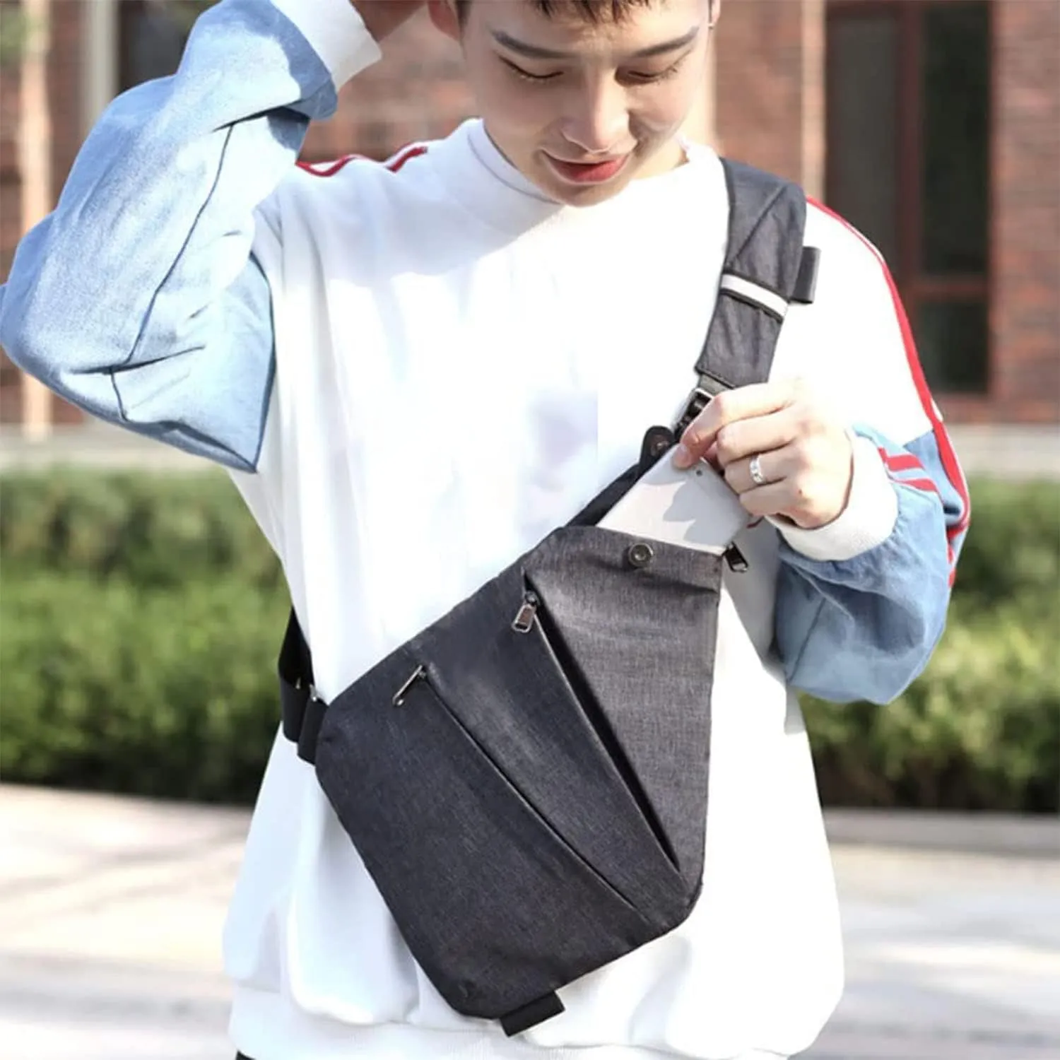 Jfxgjuv Personal Pocket Bag for Travel Crossbody Multi-Pocket Anti-Thief Travel Bag Premium Personal Pocket Bag for Men Women