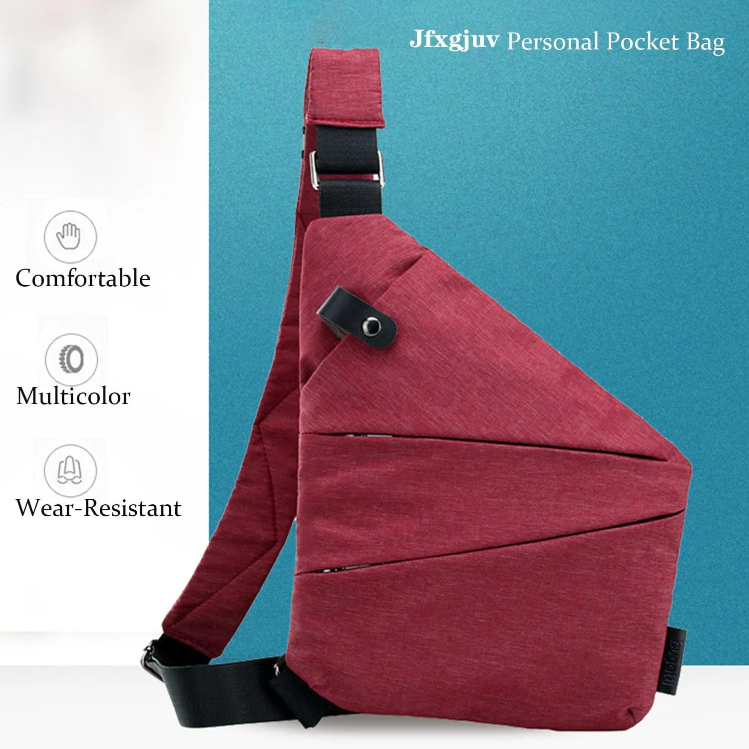 Jfxgjuv Personal Pocket Bag for Travel Crossbody Multi-Pocket Anti-Thief Travel Bag Premium Personal Pocket Bag for Men Women