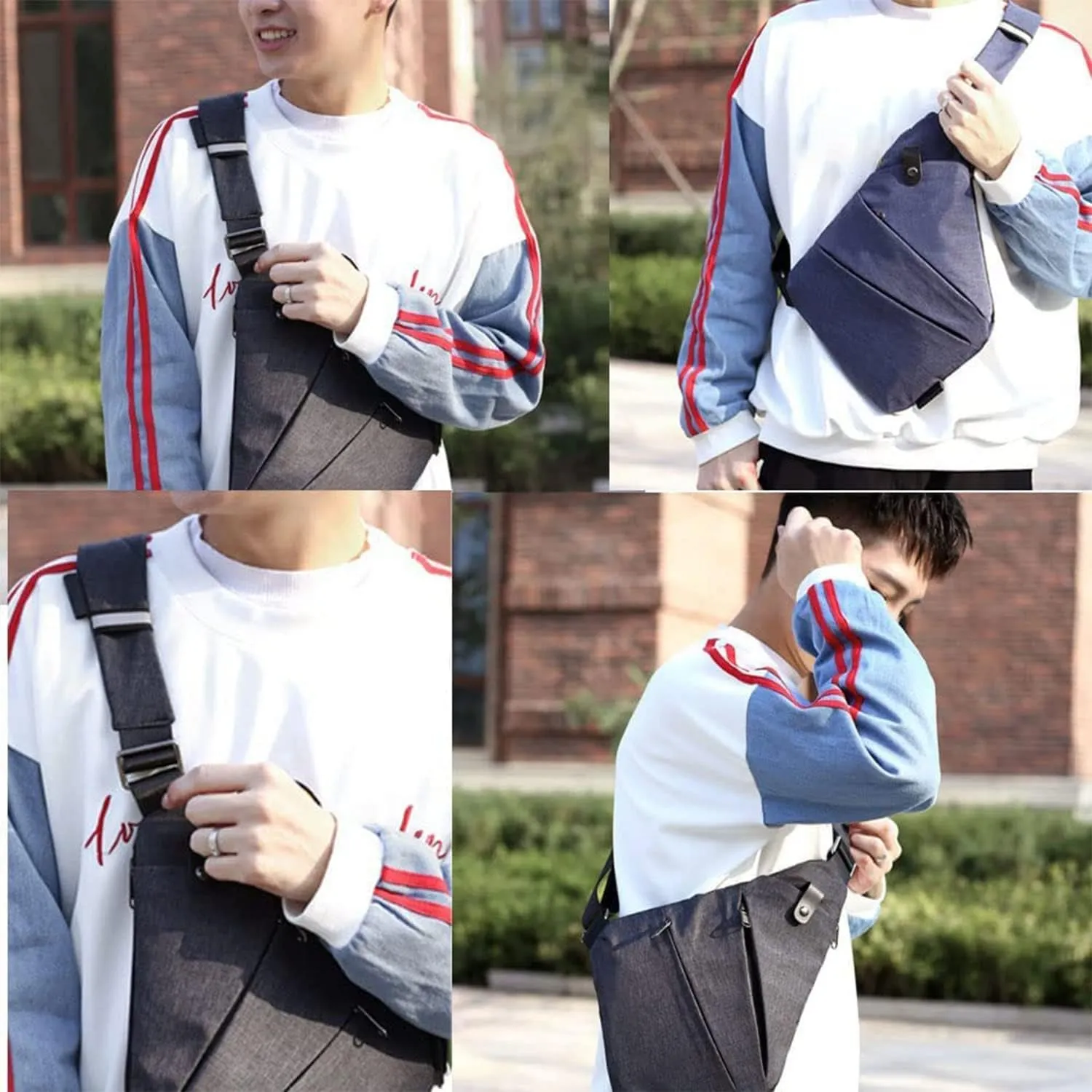 Jfxgjuv Personal Pocket Bag for Travel Crossbody Multi-Pocket Anti-Thief Travel Bag Premium Personal Pocket Bag for Men Women