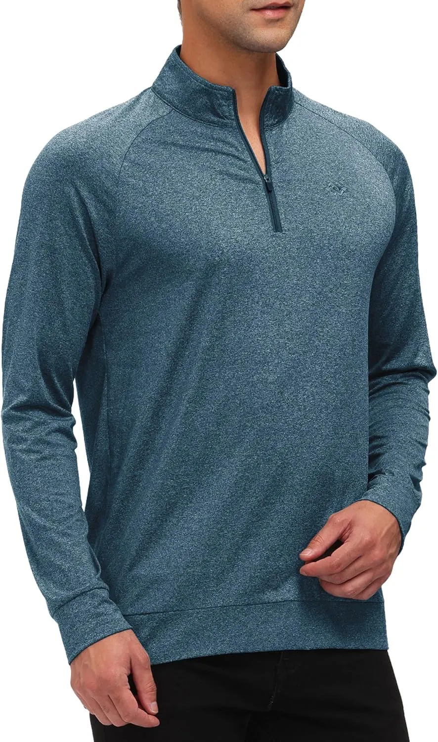 JINSHI Mens Long Sleeve Quarter Zip Pullover Stand Collar Active Golf Polo Shirt 1/4 Zipper Fleece Lining Workout Top