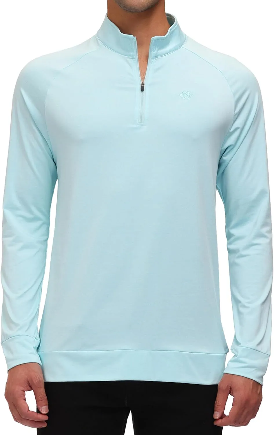JINSHI Mens Long Sleeve Quarter Zip Pullover Stand Collar Active Golf Polo Shirt 1/4 Zipper Fleece Lining Workout Top