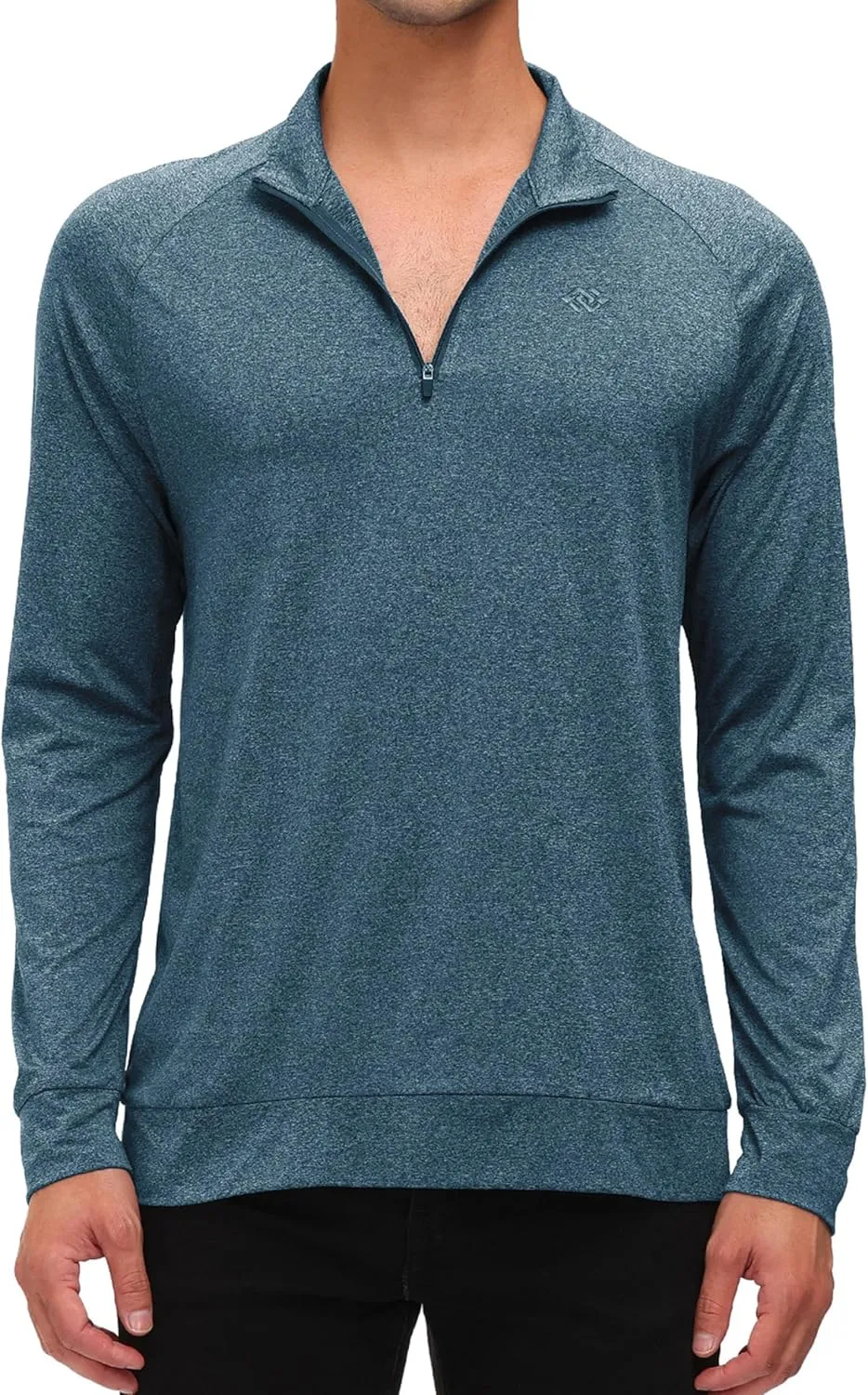 JINSHI Mens Long Sleeve Quarter Zip Pullover Stand Collar Active Golf Polo Shirt 1/4 Zipper Fleece Lining Workout Top