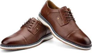 JITAI Men's Oxford Dress Shoes Lightweight Fashion Shoes with Wingtip Brogue & Lace-up Design
