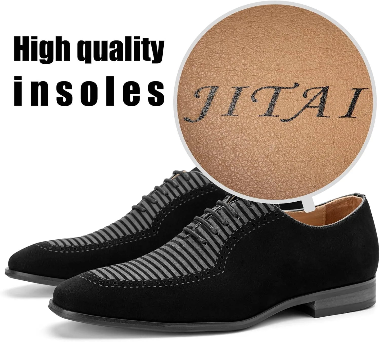 JITAI Mens Oxford Shoes Mens Casual Dress Shoes Lace Up Fashion Shoes Formal