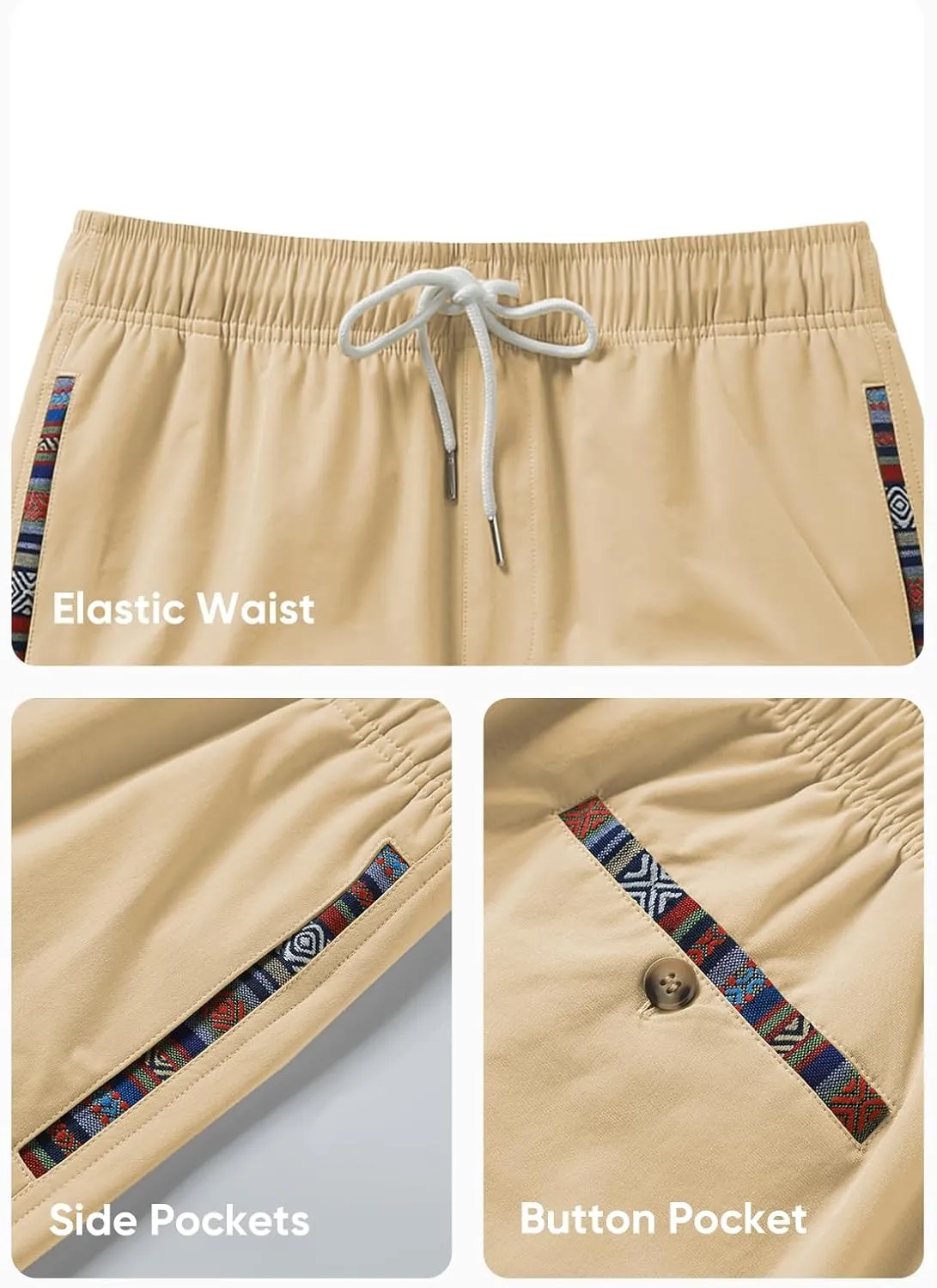 JMIERR Men's Casual Shorts 5"/ 7" Drawstring Summer Quick Dry Beach Stretch Waist Athletic Gym Short
