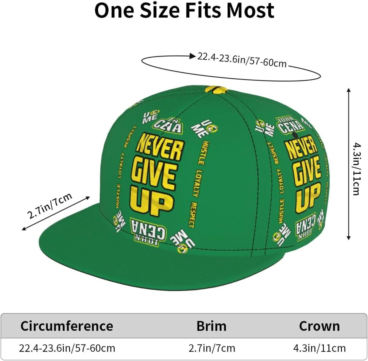 John Boxer Cena Hat Flat Brimmed Baseball Cap Dad Ball Hat Back Buckle Hip Hop Cap