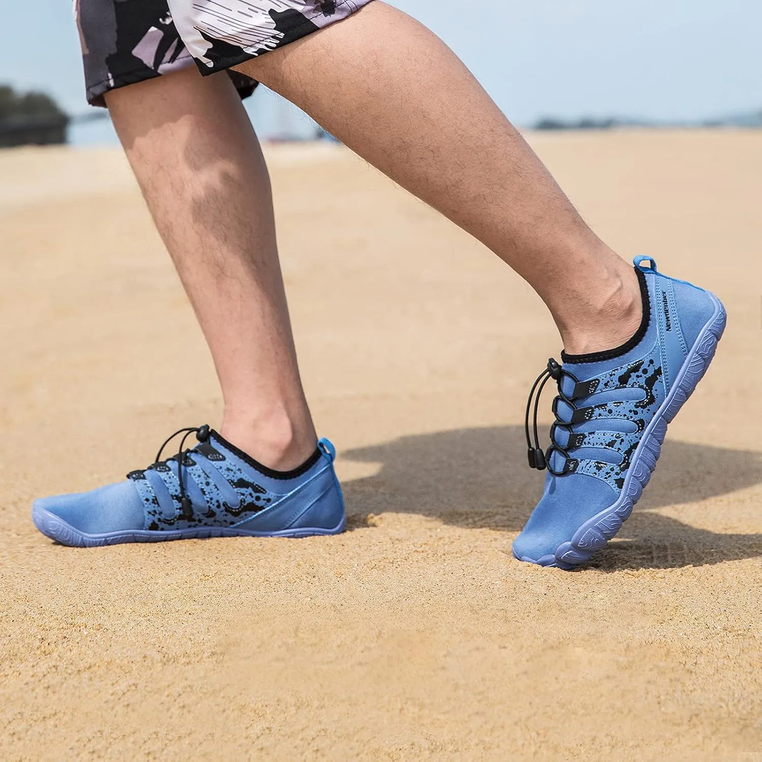 Josaywin Men's Water Shoes Barefoot Quick-Dry Sports Aqua Socks for Swim Diving Surf Pool Aqua Sports Beach Walking Wide Toe Shoes