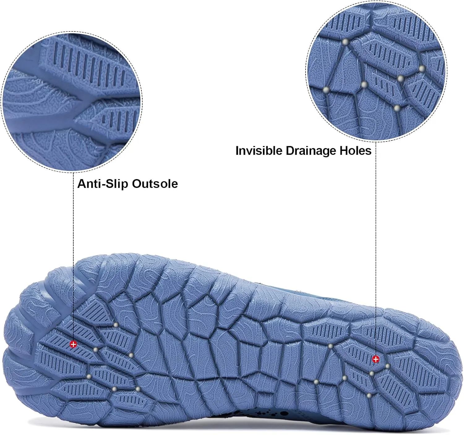 Josaywin Men's Water Shoes Barefoot Quick-Dry Sports Aqua Socks for Swim Diving Surf Pool Aqua Sports Beach Walking Wide Toe Shoes