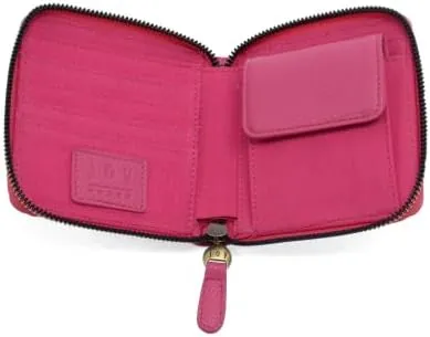 Joy Susan Women's Fashion Wallet Palmer Square Zip Around Wallet Hand Bag - Magenta