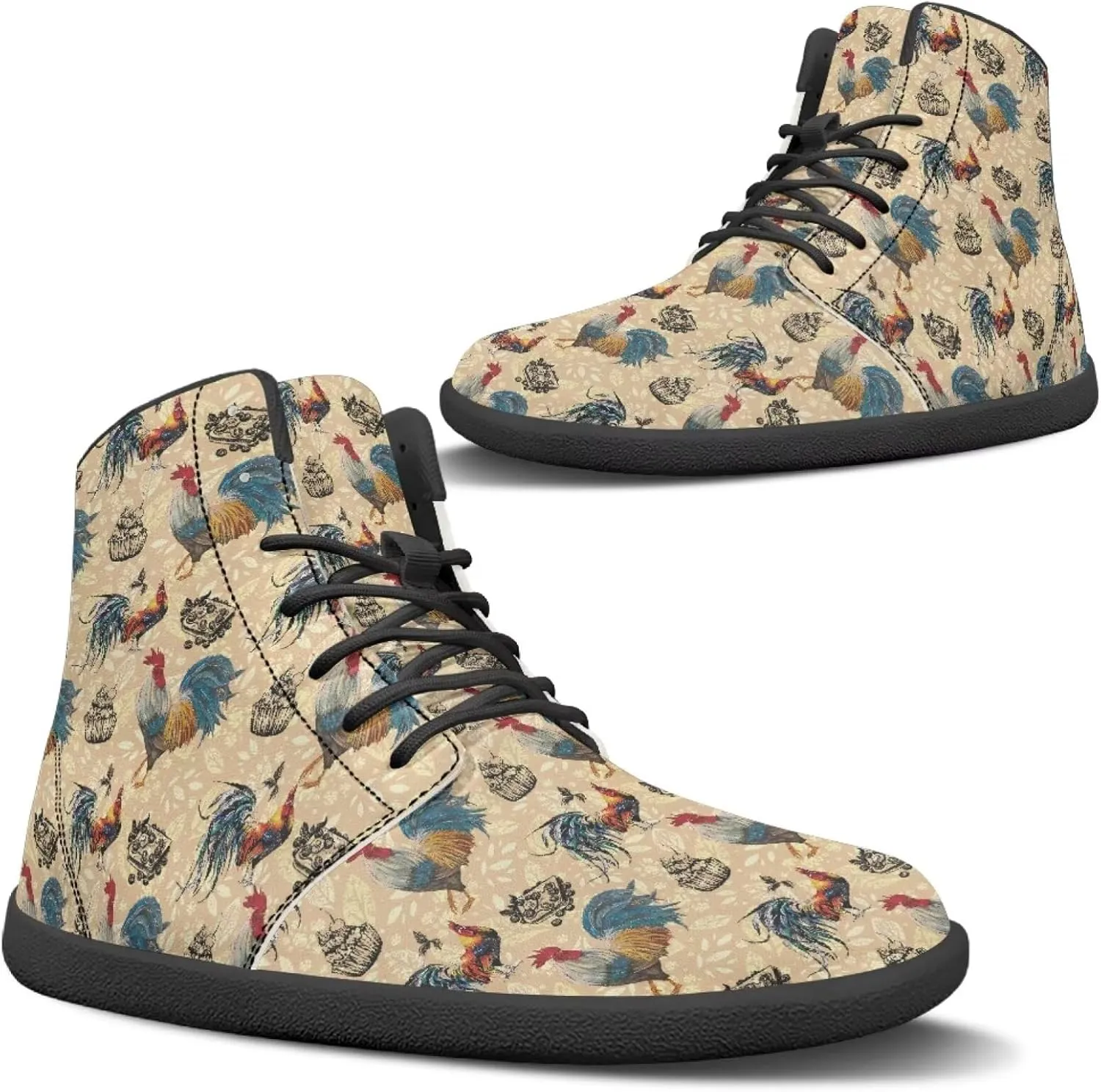 JoyLamoria Womens High Top Sneakers with Marble Painted Walking Tennis Shoes Lace up Leather Minimalist Shoes for Outdoor