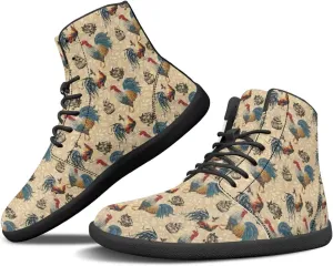 JoyLamoria Womens High Top Sneakers with Marble Painted Walking Tennis Shoes Lace up Leather Minimalist Shoes for Outdoor