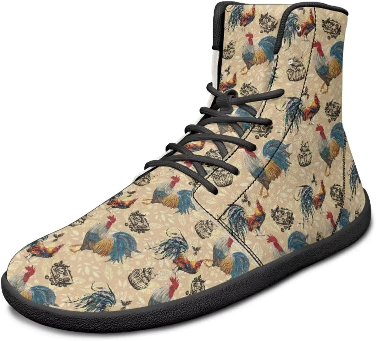 JoyLamoria Womens High Top Sneakers with Marble Painted Walking Tennis Shoes Lace up Leather Minimalist Shoes for Outdoor