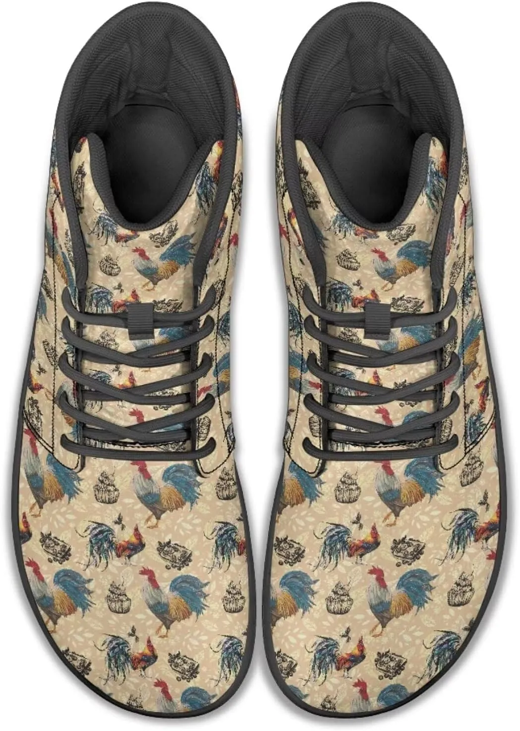 JoyLamoria Womens High Top Sneakers with Marble Painted Walking Tennis Shoes Lace up Leather Minimalist Shoes for Outdoor
