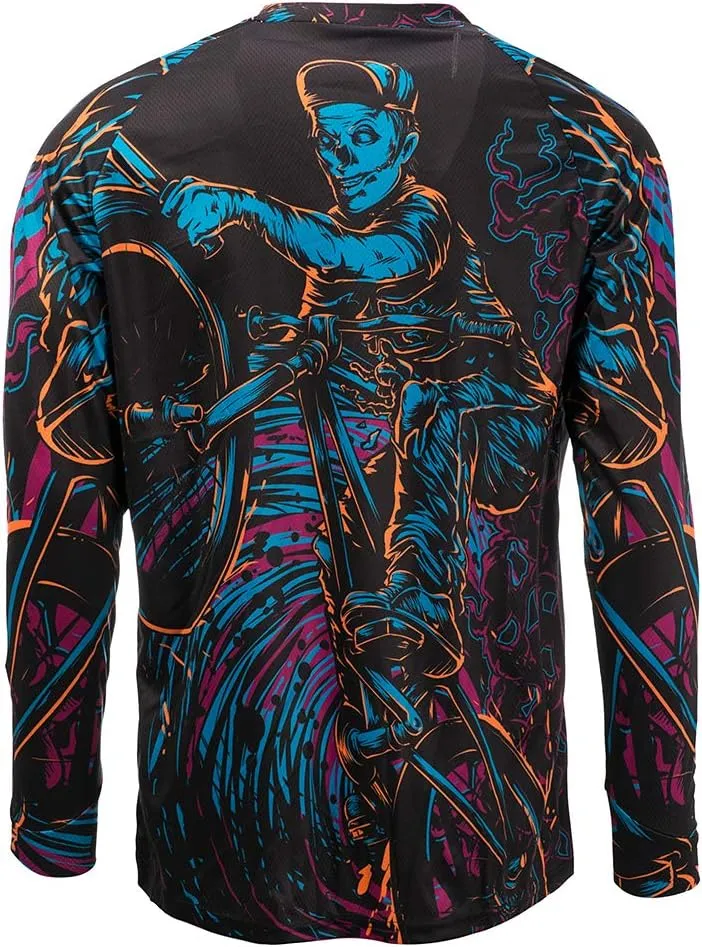 JPOJPO Men's Cycling Jersey MTB T Shirt Long Sleeve Mountain Bike Motorcycle Bicycle Clothes Anti-UV