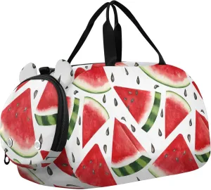 Juicy Watermelon Sports Duffle Bag for Girls Boys, Gym Bag with Shoe Compartment, Kids Travel Overnight Weekender Shoulder Bag