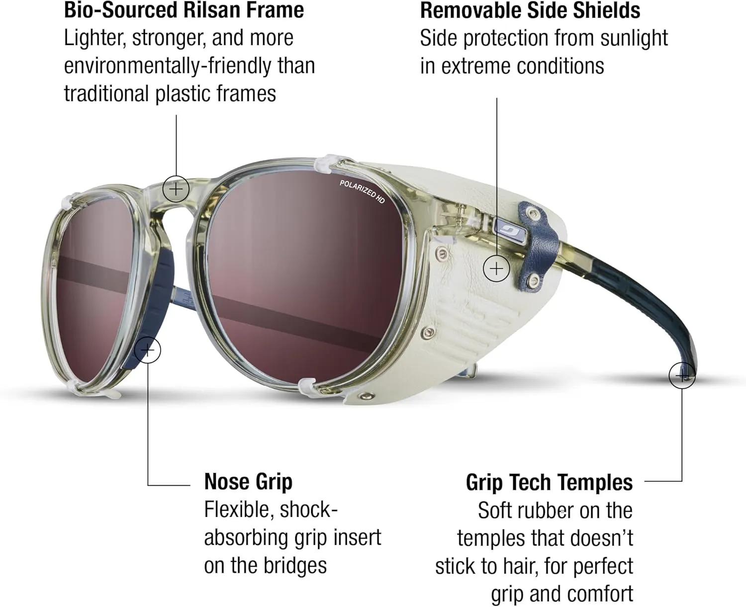 Julbo Millennium Mountaineering Glacier Photochromic Sunglasses w/Side Shields for Men and Women | Mountaineering & Lifestyle