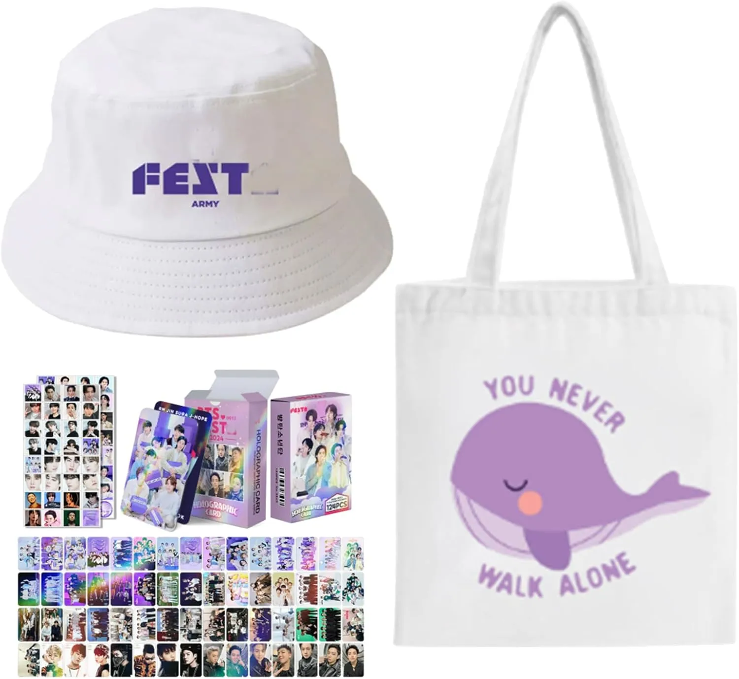 Jungkook Su-ga Jhope Jimin Jin V Rm 10TH Gift Set, Hat, Canvas Bag, Photocards, K-pop Merch