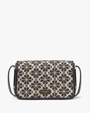 kate spade new york Spade Flower Coated Canvas Small Flap Crossbody, Sand Multi