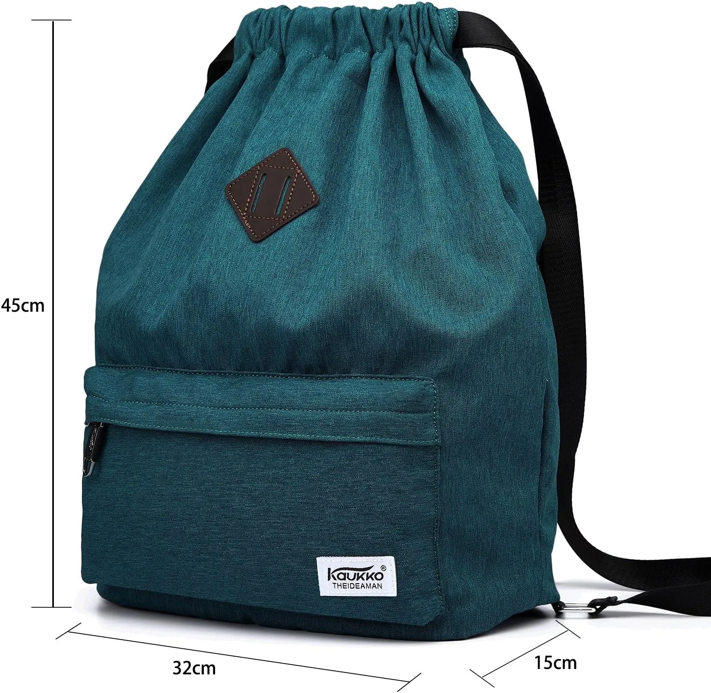 KAUKKO Drawstring Sports Backpack Gym Yoga Bag Shoulder Rucksack for Men and Women(1031-ARMY GREEN)