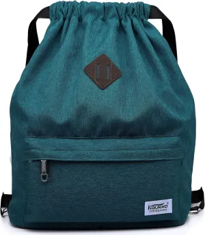 KAUKKO Drawstring Sports Backpack Gym Yoga Bag Shoulder Rucksack for Men and Women(1031-ARMY GREEN)