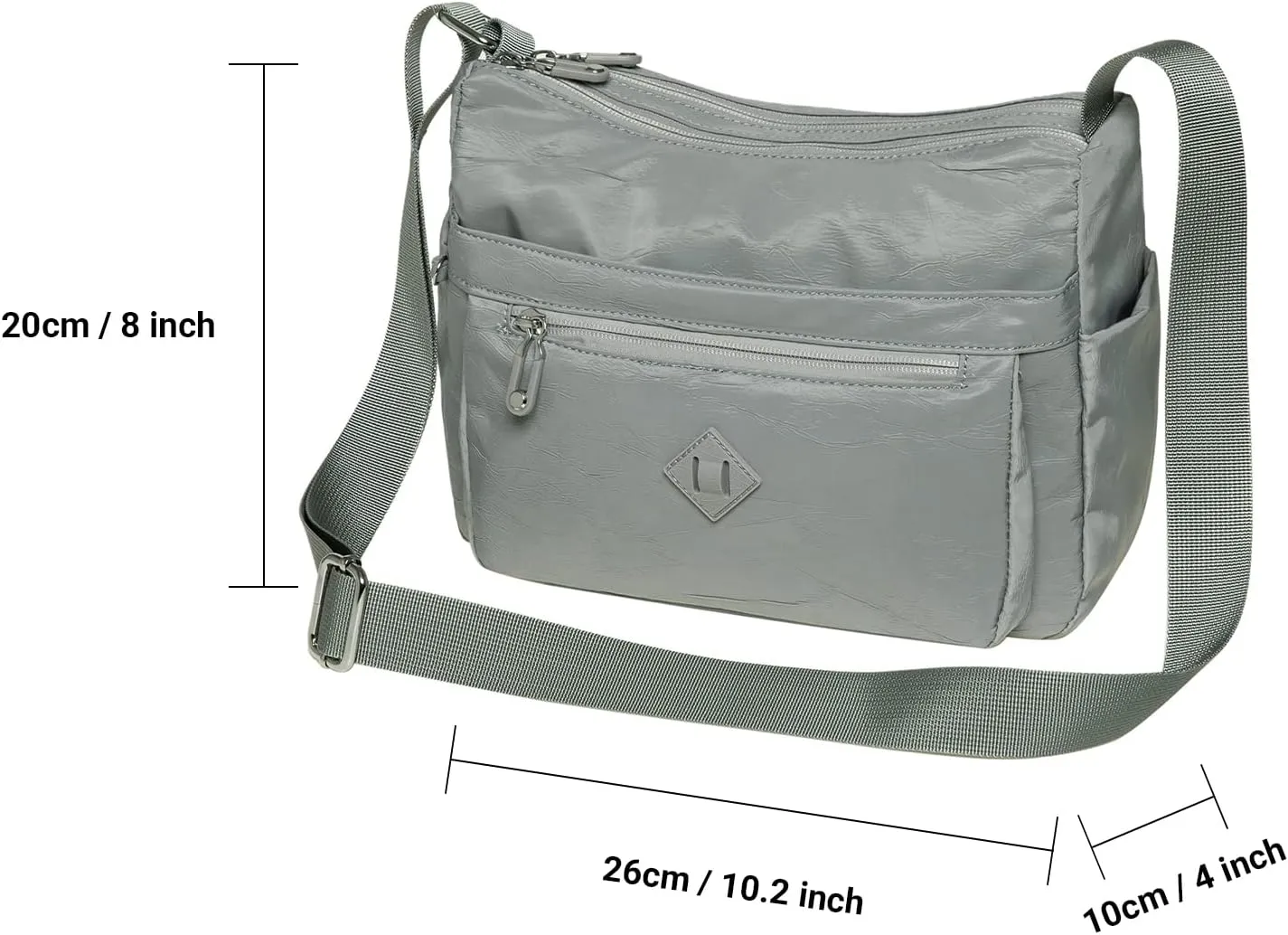 KAUKKO Women Crossbody Bag Handbag Lightweight Shoulder Purse Nylon Multi Pocket Crossbody Bag Ladies Travel Handbag
