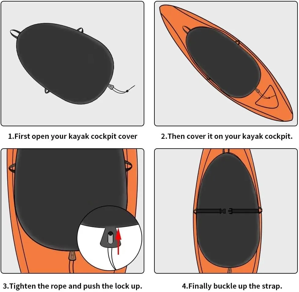 Kayak Cockpit Cover UV60  420D Oxford Adjustable Canoe Dust-Proof and Waterproof Seat Cover