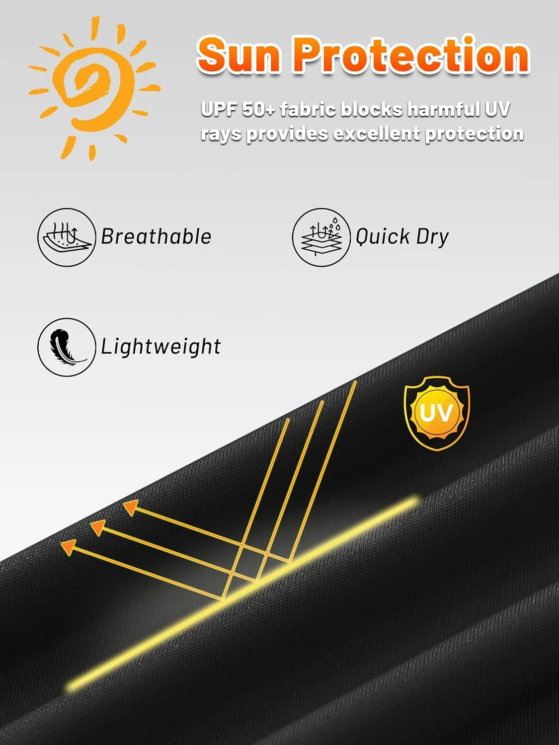 KEFITEVD Hoodies for Men UPF 50  Long Sleeve Rash Guard SPF Swim Fishing Lightweight Quick Dry UV Shirts