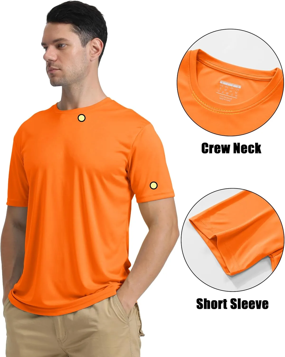 KEFITEVD Men's Short Sleeve UPF 50  Sun Protection Shirts Quick Dry Rashguard Swim Shirt SPF Workout Fishing Athletic T-Shirt