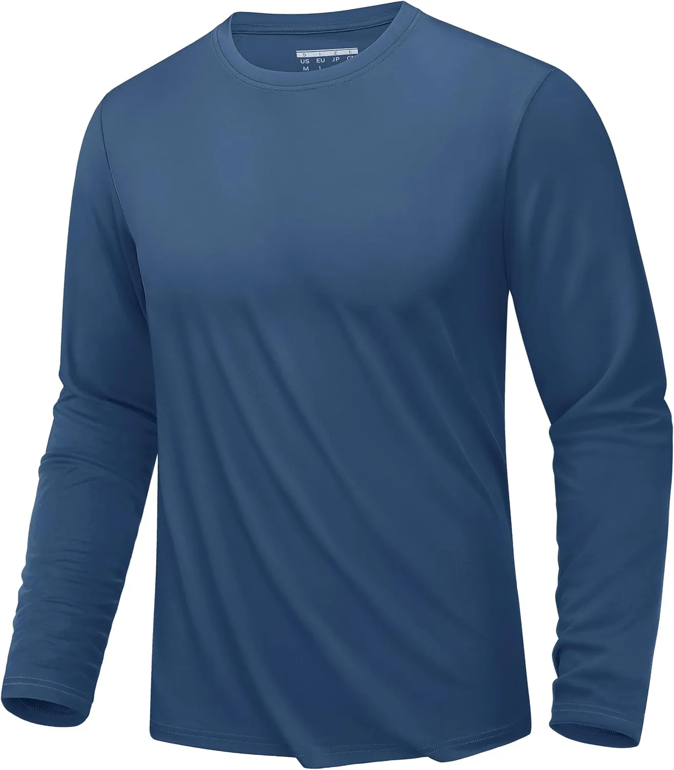 KEFITEVD Men's UPF 80  Sun Shirts Long Sleeve UV SPF Shirts Quick Dry Lightweight Rash Guard Polyester Swim T-Shirt