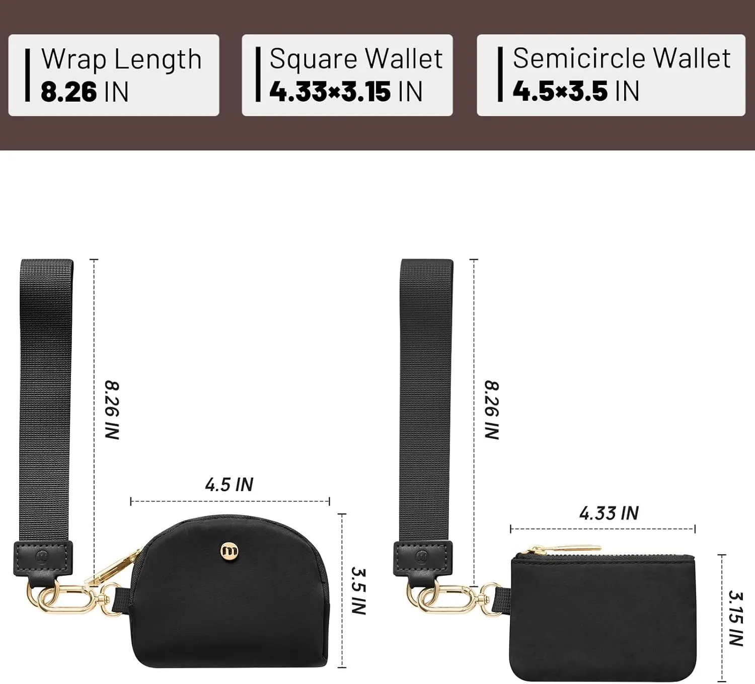 Keychain Wallet Mini Zip Around Wristlet Wallets for Women Detachable Dual Pouch Wristlet Portable Coin Purse Small Wallets