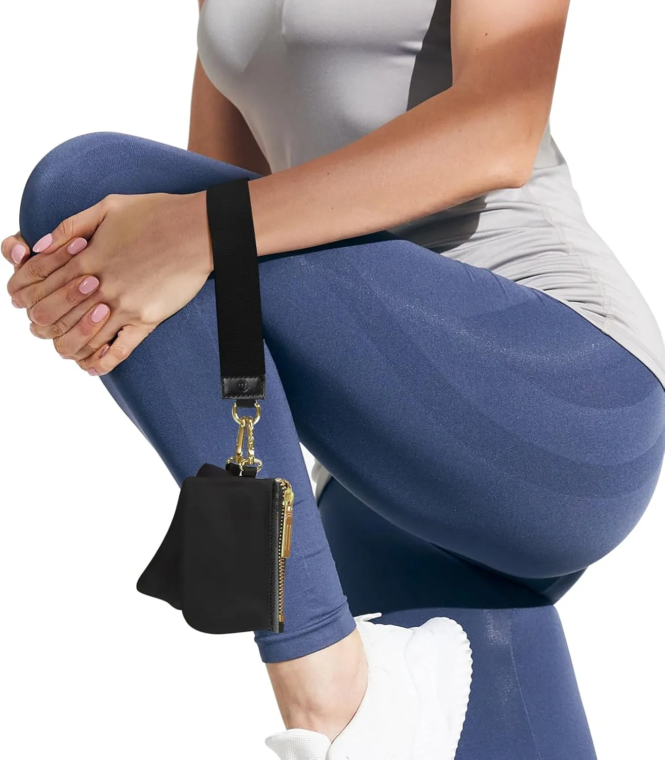 Keychain Wallet Mini Zip Around Wristlet Wallets for Women Detachable Dual Pouch Wristlet Portable Coin Purse Small Wallets