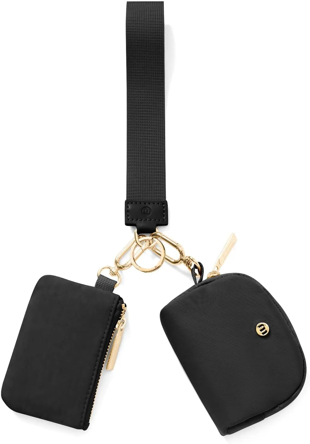 Keychain Wallet Mini Zip Around Wristlet Wallets for Women Detachable Dual Pouch Wristlet Portable Coin Purse Small Wallets